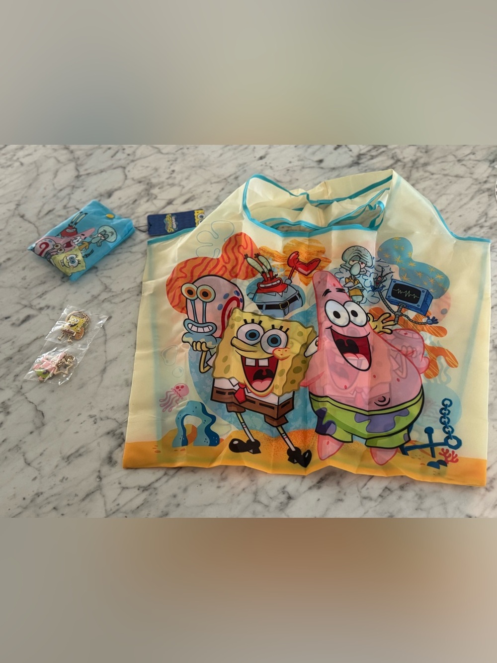 SpongeBob Squarepants Reusable Bag and 2 Keychains Bundle
